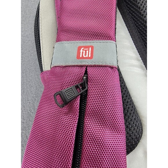 Ful Backpack Pink Gray Laptop Padded Straps School Bag Organizer Pockets - Picture 8 of 13